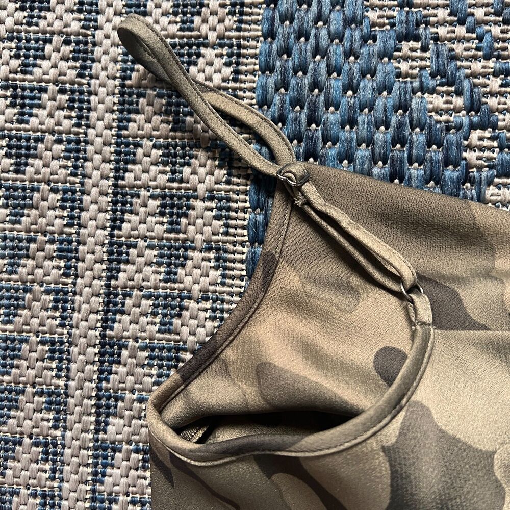 Camo grunge indie sleaze relaxed fit cowl neck slip midi dress size XS - Picture 4 of 9